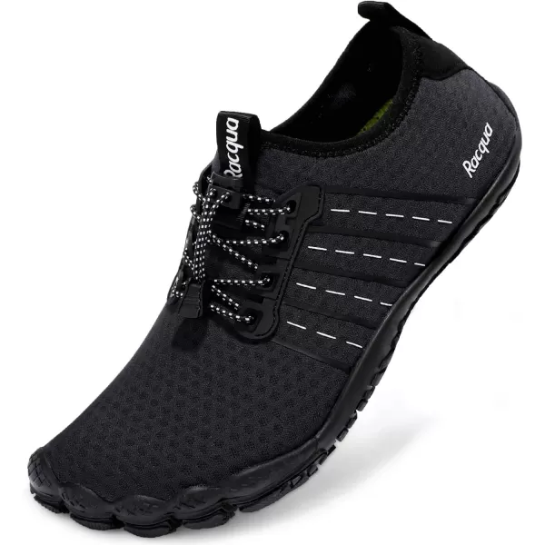 Racqua Water Shoes Quick Dry Barefoot Beach Aqua Sport Swim Surf Pool Hiking Diving Walking for Men WomenWz112black