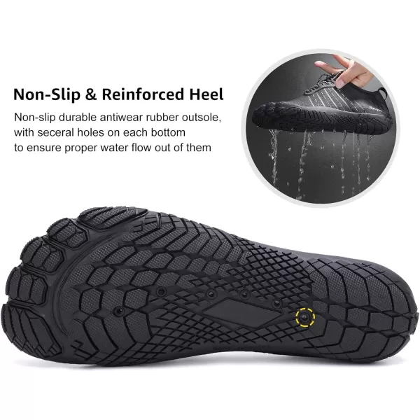 Racqua Water Shoes Quick Dry Barefoot Beach Aqua Sport Swim Surf Pool Hiking Diving Walking for Men WomenWz112black