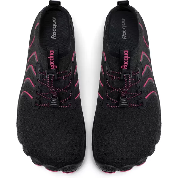 Racqua Water Shoes Quick Dry Barefoot Beach Aqua Sport Swim Surf Pool Hiking Diving Walking for Men WomenWz116blackRose