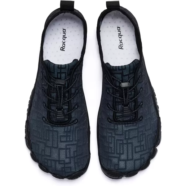 Racqua Water Shoes Quick Dry Barefoot Beach Aqua Sport Swim Surf Pool Hiking Diving Walking for Men WomenWz213mgreyBlack