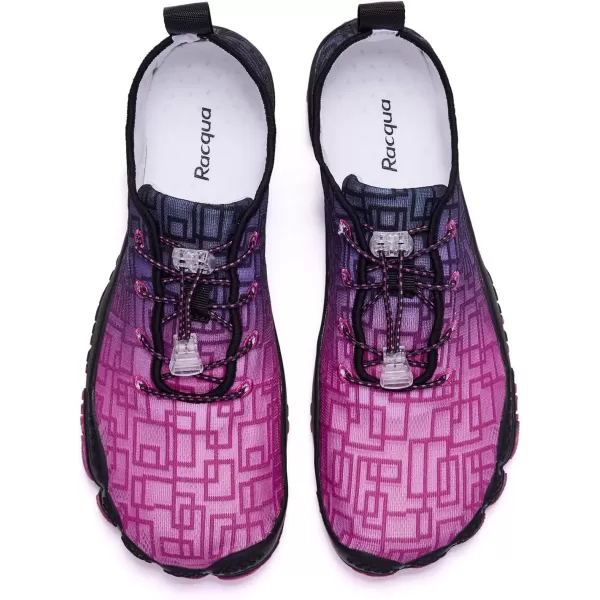 Racqua Water Shoes Quick Dry Barefoot Beach Aqua Sport Swim Surf Pool Hiking Diving Walking for Men WomenWz213wroseBlack
