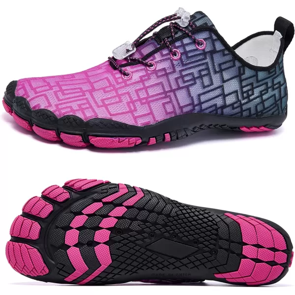 Racqua Water Shoes Quick Dry Barefoot Beach Aqua Sport Swim Surf Pool Hiking Diving Walking for Men WomenWz213wroseBlack