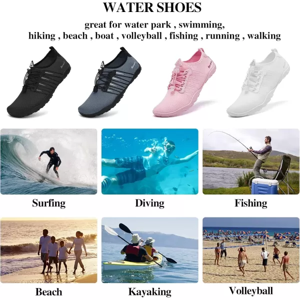 Racqua Water Shoes Quick Dry Barefoot Water Aqua Sport Beach Pool Swim Surf Diving for Men WomenHd1022white