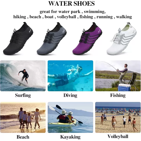 Racqua Water Shoes Quick Dry Barefoot Water Aqua Sport Beach Pool Swim Surf Diving for Men WomenHd102black