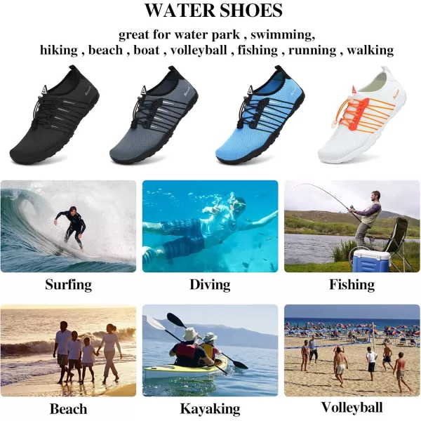 Racqua Water Shoes Quick Dry Barefoot Water Aqua Sport Beach Pool Swim Surf Diving for Men WomenHd102grey