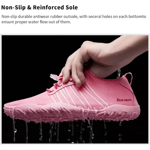 Racqua Water Shoes Quick Dry Barefoot Water Aqua Sport Beach Pool Swim Surf Diving for Men WomenHd102pink