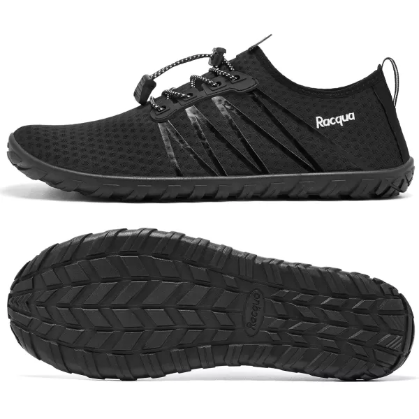 Racqua Women Men Water Shoes Barefoot Sport Beach Swim ShoesHd137black
