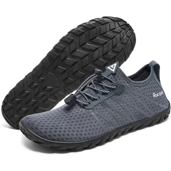 Racqua Women Men Water Shoes Barefoot Sport Beach Swim ShoesHd137grey