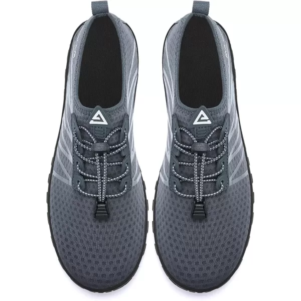 Racqua Women Men Water Shoes Barefoot Sport Beach Swim ShoesHd137grey