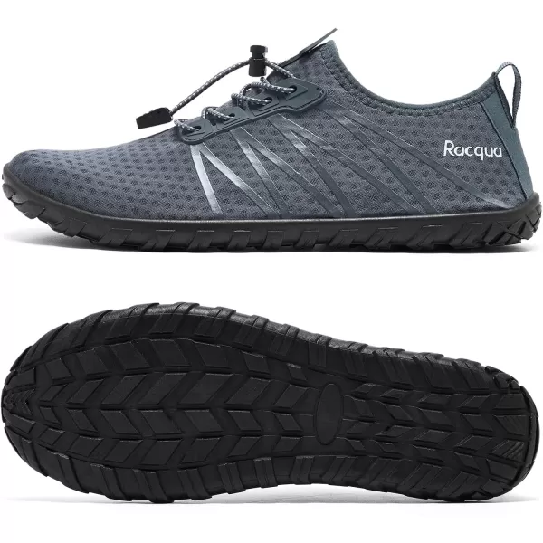 Racqua Women Men Water Shoes Barefoot Sport Beach Swim ShoesHd137grey