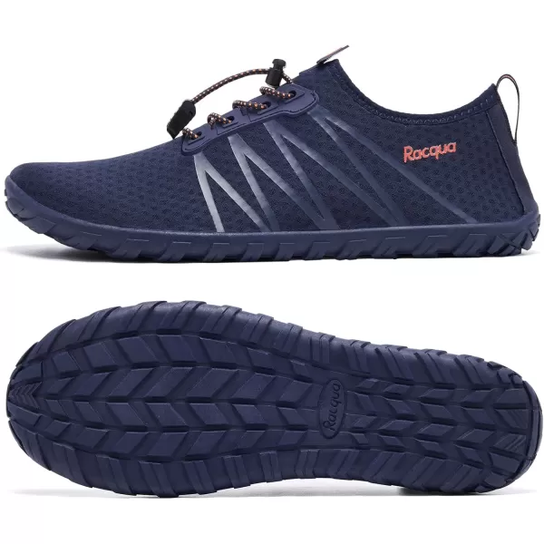 Racqua Women Men Water Shoes Barefoot Sport Beach Swim ShoesHd137navy