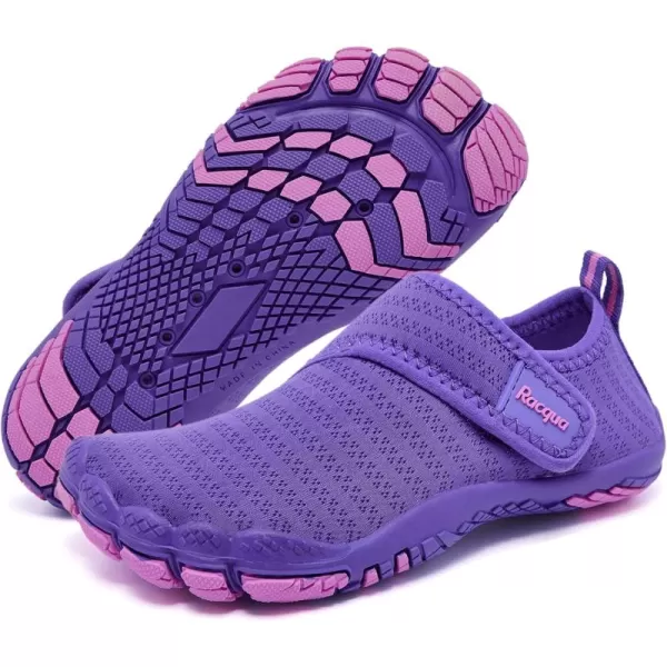 Racqua Boys Girls Kids Toddler Water Shoes Quick Dry Barefoot Lightweight Pool Swim Beach Sport Aqua ShoesToddlerLittle KidBig KidWzk163gpurple