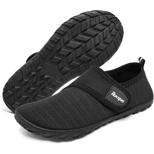 Racqua Boys Girls Kids Water Shoes Quick Dry Barefoot Lightweight Sport Swim Aqua ShoesLittle KidBig KidBlack