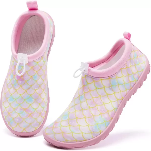Racqua Boys Girls Kids Water Shoes Swim Shoes Quick Dry Aqua Shoes for Beach Pool LittleBig KidPink1