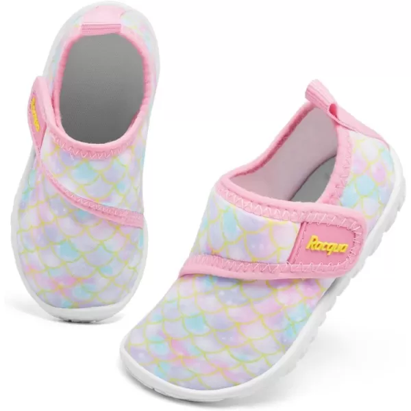 Racqua Toddler Baby Water Shoes Barefoot Quick Dry Swim Sport Pool Aqua Shoes for Boys GirlsBabyToddlerMermaidPink