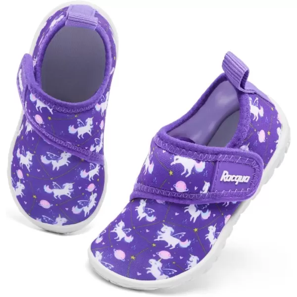 Racqua Toddler Baby Water Shoes Barefoot Quick Dry Swim Sport Pool Aqua Shoes for Boys GirlsBabyToddlerUnicornPurple
