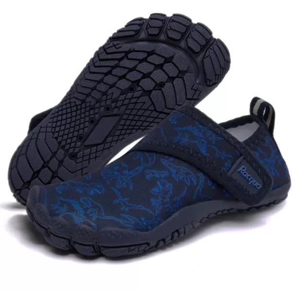 Racqua Toddler Boys Girls SlipOn Water Shoes Quick Dry Barefoot Aqua Shoes ToddlerLittle KidWzk167blue Dinosaur