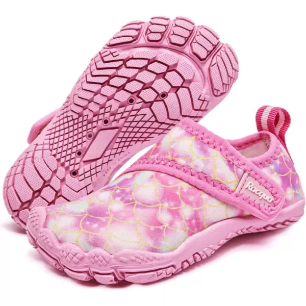Racqua Toddler Boys Girls SlipOn Water Shoes Quick Dry Barefoot Aqua Shoes ToddlerLittle KidWzk167pink Mermaid