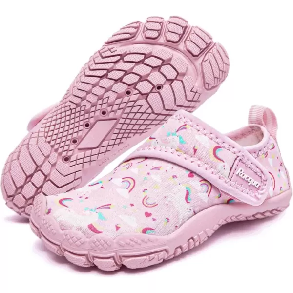 Racqua Toddler Boys Girls SlipOn Water Shoes Quick Dry Barefoot Aqua Shoes ToddlerLittle KidWzk167pink Unicorn