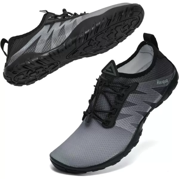 Racqua Water Shoes Men Women Quick Dry Gradient Colors Barefoot Aqua Athletic Sports Swim Surf Beach ShoesHd131mgreyBlack