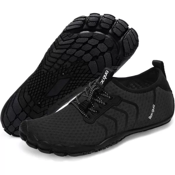 Racqua Water Shoes Quick Dry Barefoot Beach Aqua Sport Swim Surf Pool Hiking Diving Walking for Men WomenWz111black