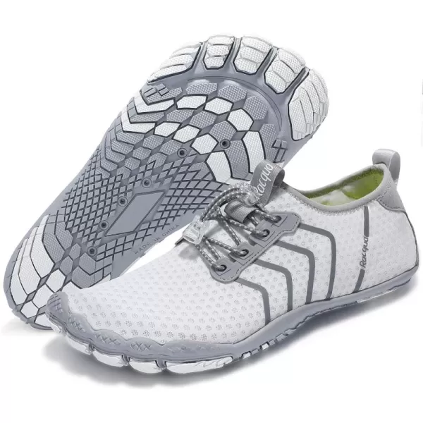 Racqua Water Shoes Quick Dry Barefoot Beach Aqua Sport Swim Surf Pool Hiking Diving Walking for Men WomenWz111white