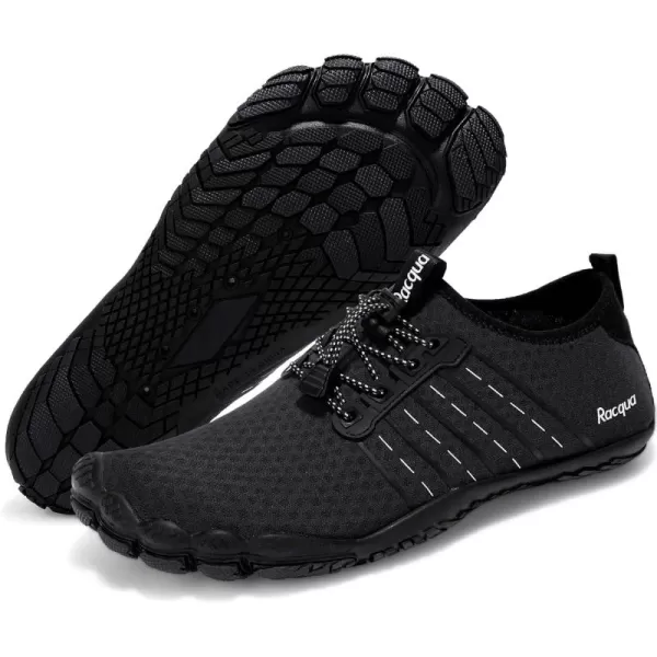 Racqua Water Shoes Quick Dry Barefoot Beach Aqua Sport Swim Surf Pool Hiking Diving Walking for Men WomenWz112black