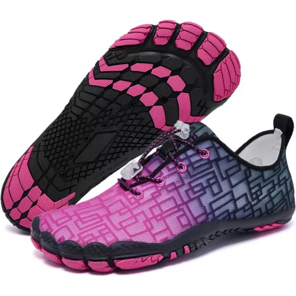 Racqua Water Shoes Quick Dry Barefoot Beach Aqua Sport Swim Surf Pool Hiking Diving Walking for Men WomenWz213wroseBlack