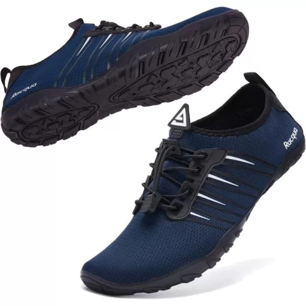 Racqua Water Shoes Quick Dry Barefoot Water Aqua Sport Beach Pool Swim Surf Diving for Men WomenHd102navy
