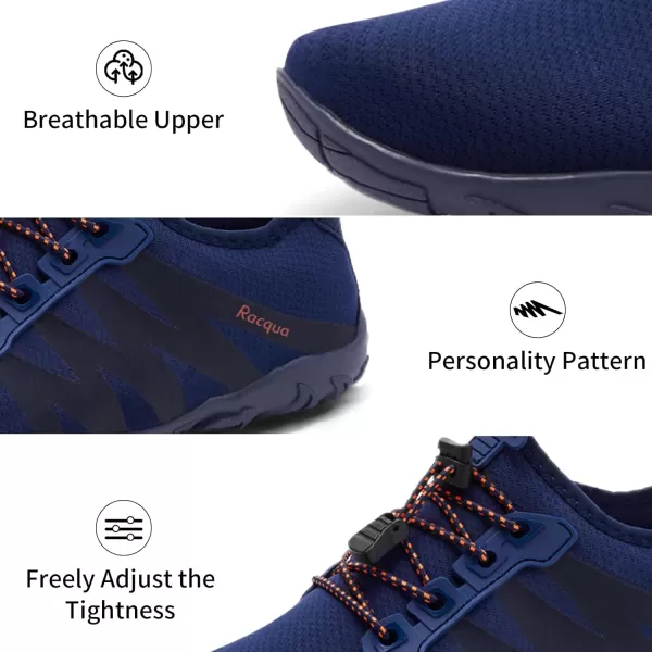 Racqua Mens Womens Water Shoes Quick Dry Aqua Shoes Lightweight Barefoot Swim Beach ShoesHd131blueOrange