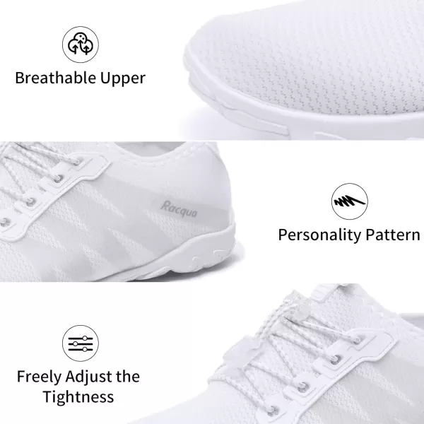 Racqua Mens Womens Water Shoes Quick Dry Aqua Shoes Lightweight Barefoot Swim Beach ShoesHd131white