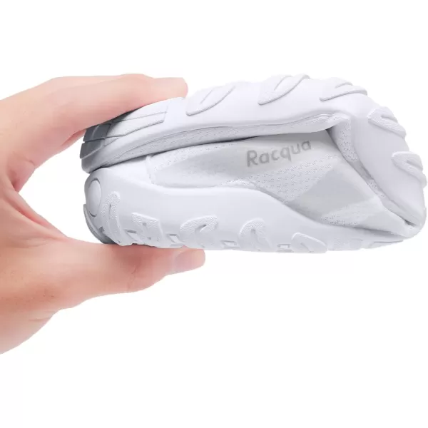 Racqua Mens Womens Water Shoes Quick Dry Aqua Shoes Lightweight Barefoot Swim Beach ShoesHd131white