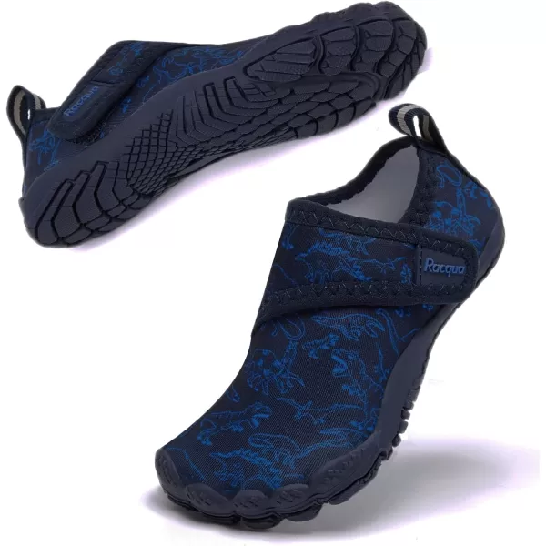 Racqua Toddler Boys Girls SlipOn Water Shoes Quick Dry Barefoot Aqua Shoes ToddlerLittle KidWzk167blue Dinosaur