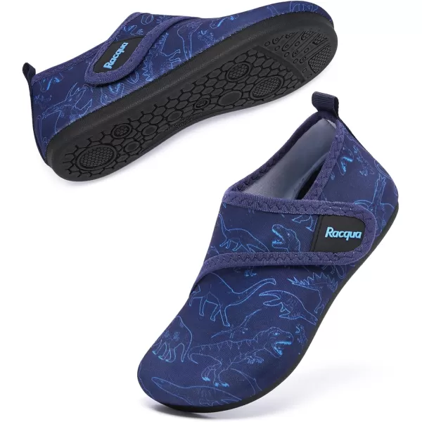 Racqua Toddler Kids Water Shoes Lightweight Swim Shoes Quick Dry Aqua Shoes Beach Pool for Boys Girls ToddlerLittleBig KidDinosaurBlue