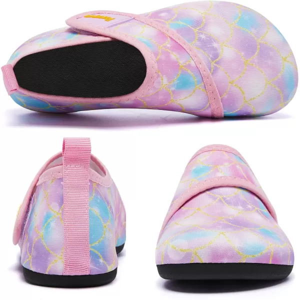 Racqua Toddler Kids Water Shoes Lightweight Swim Shoes Quick Dry Aqua Shoes Beach Pool for Boys Girls ToddlerLittleBig KidMermaidPink