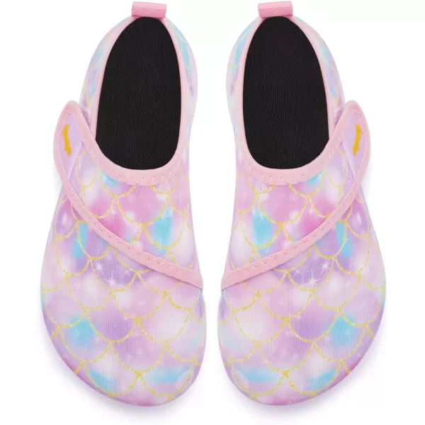 Racqua Toddler Kids Water Shoes Lightweight Swim Shoes Quick Dry Aqua Shoes Beach Pool for Boys Girls ToddlerLittleBig KidMermaidPink