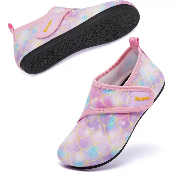 Racqua Toddler Kids Water Shoes Lightweight Swim Shoes Quick Dry Aqua Shoes Beach Pool for Boys Girls ToddlerLittleBig KidMermaidPink