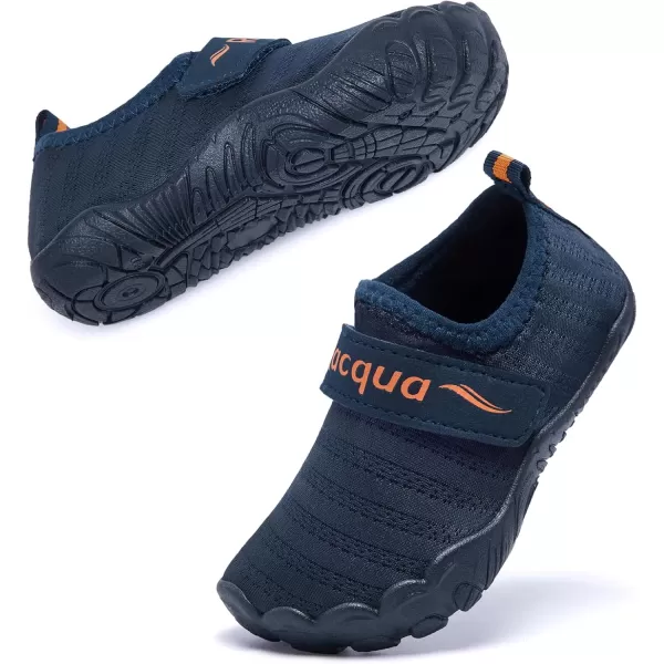 Racqua Toddler Water Shoes Boys Girls Aqua Shoes Kids Quick Dry Beach Shoes Barefoot ShoesWzk169tnavy