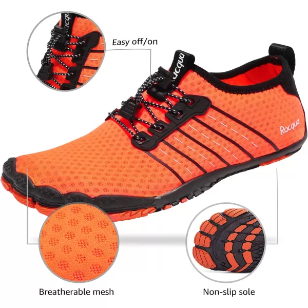 Racqua Water Shoes Quick Dry Barefoot Beach Aqua Sport Swim Surf Pool Hiking Diving Walking for Men WomenWz112orange