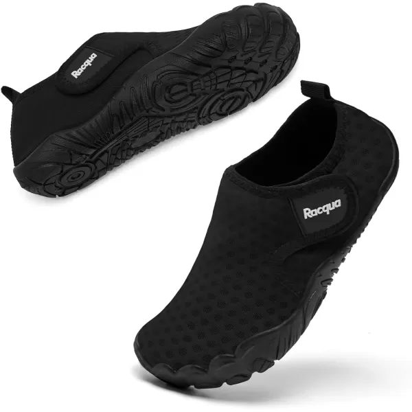 Racqua Water Shoes for Kids Boys Water Shoes Quick Dry Beach Shoes for Kids Lightweight Girls Swim Shoes Little KidBig KidWzk1653black