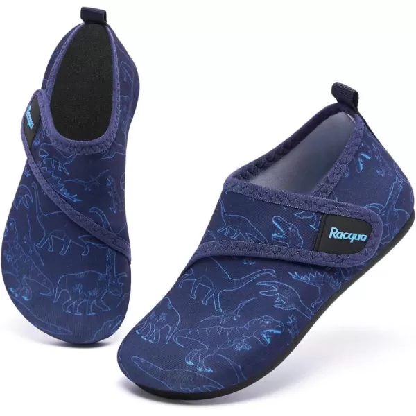 Racqua Toddler Kids Water Shoes Lightweight Swim Shoes Quick Dry Aqua Shoes Beach Pool for Boys Girls ToddlerLittleBig KidDinosaurBlue