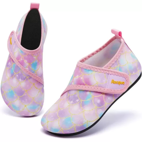 Racqua Toddler Kids Water Shoes Lightweight Swim Shoes Quick Dry Aqua Shoes Beach Pool for Boys Girls ToddlerLittleBig KidMermaidPink