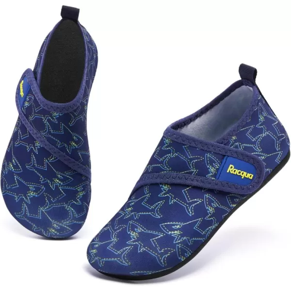 Racqua Toddler Kids Water Shoes Lightweight Swim Shoes Quick Dry Aqua Shoes Beach Pool for Boys Girls ToddlerLittleBig KidSharkBlue