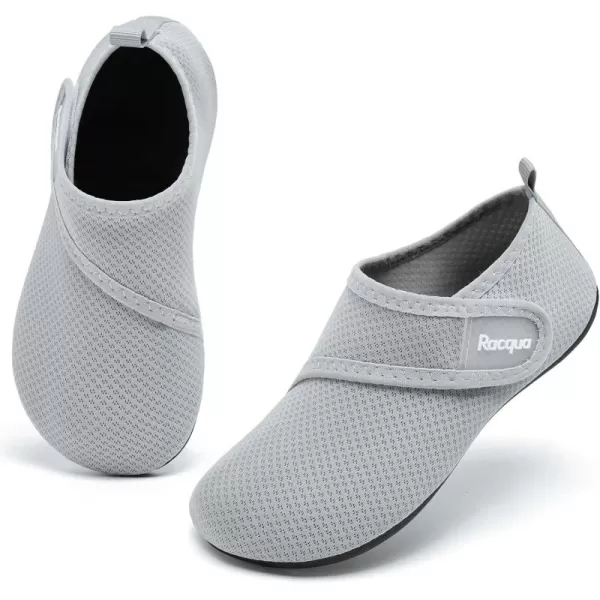 Racqua Toddler Kids Water Shoes Quick Dry Swim Shoes Lightweigh Beach Pool Aqua Shoes for Boys Girls ToddlerLittleBig KidGrey