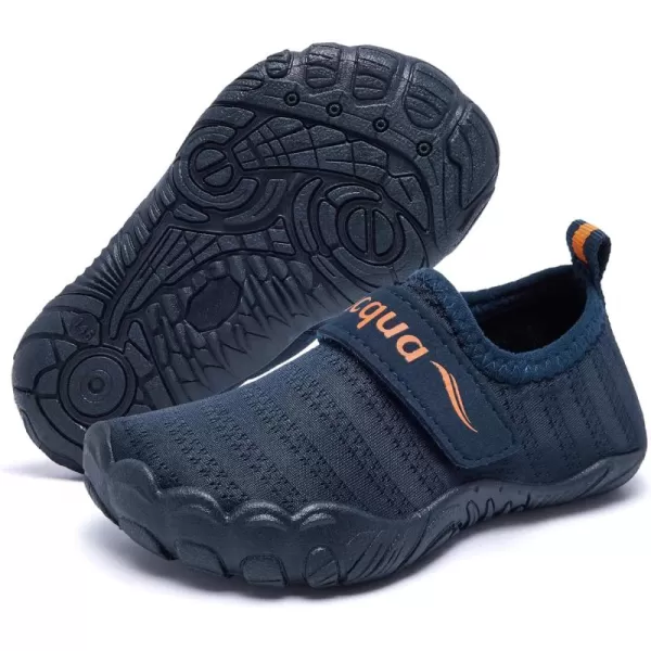 Racqua Toddler Water Shoes Boys Girls Aqua Shoes Kids Quick Dry Beach Shoes Barefoot ShoesWzk169tnavy