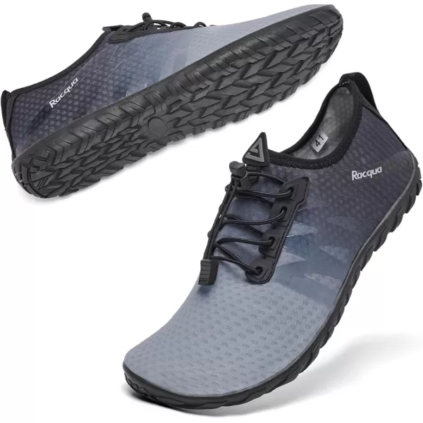 imageRacqua Water Shoes Men Women Quick Dry Gradient Shoes Barefoot Aqua Athletic Sports Swim ShoesHd1306greyBlack