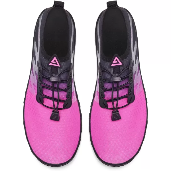 imageRacqua Water Shoes Men Women Quick Dry Gradient Shoes Barefoot Aqua Athletic Sports Swim ShoesHd1306roseBlack