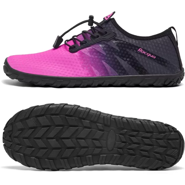 imageRacqua Water Shoes Men Women Quick Dry Gradient Shoes Barefoot Aqua Athletic Sports Swim ShoesHd1306roseBlack