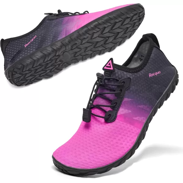 imageRacqua Water Shoes Men Women Quick Dry Gradient Shoes Barefoot Aqua Athletic Sports Swim ShoesHd1306roseBlack