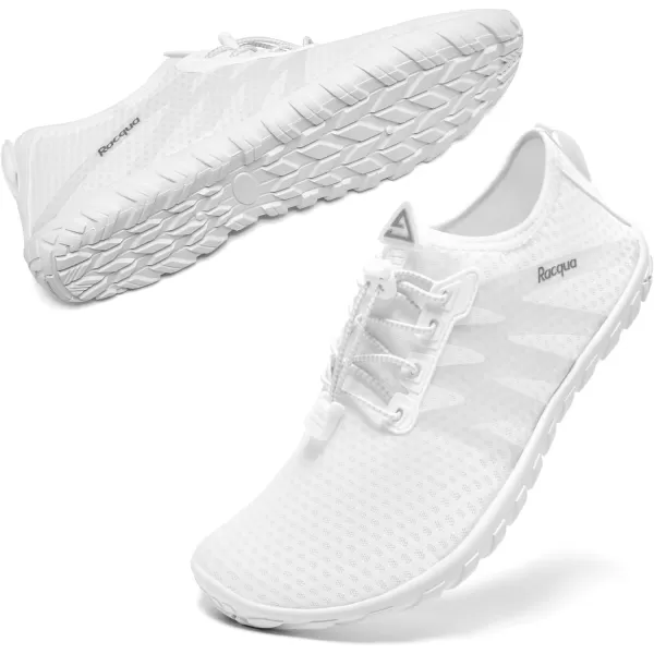 imageRacqua Water Shoes Womens Mens Quick Dry Barefoot Shoes Swim Lightweight Surf Beach Pool Aqua ShoesHd1307white